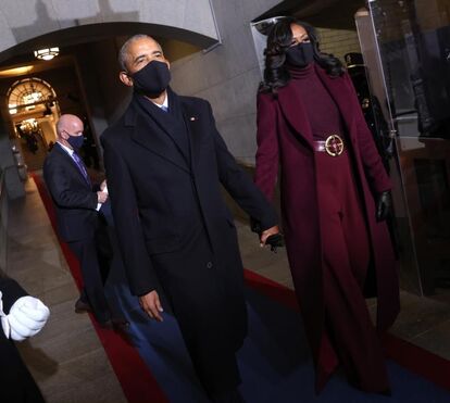 Michelle Obama rouba a cena na tomada de posse. 'Ela está impressionante'