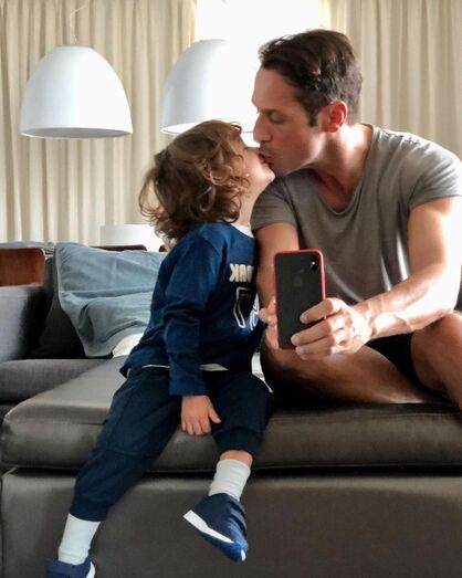José Carlos Pereira com o filho, Salvador