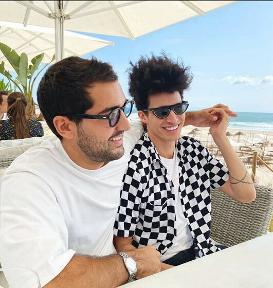 Luís Borges com o namorado, Pedro Risueño