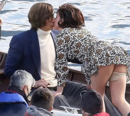 Veja as fotos de Lady Gaga e Adam Driver nas gravações de 'House of Gucci'