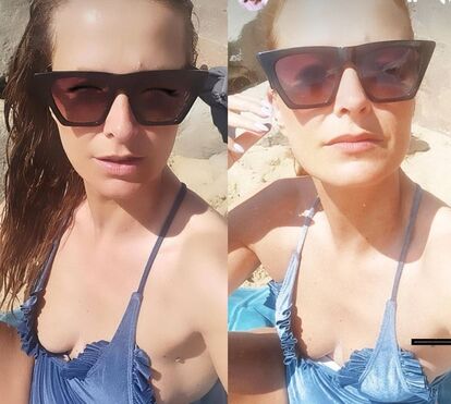 Cristina Ferreira na praia ao natural sem maquilhagem ou produção