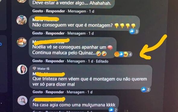 Fãs comentam Noélia e Quinaz 