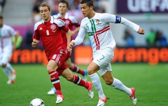 Cristiano Ronaldo e Christian Eriksen