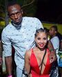 Usain Bolt com a mulher, Kasi, e os filhos