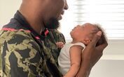 Usain Bolt com a mulher, Kasi, e os filhos