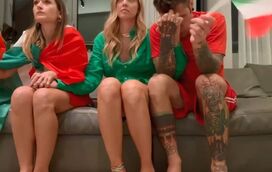 Chiara Ferragni festeja com marido a vitória italiana no Euro 2020