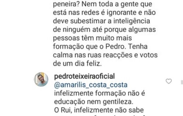 Pedro Teixeira em bate boca