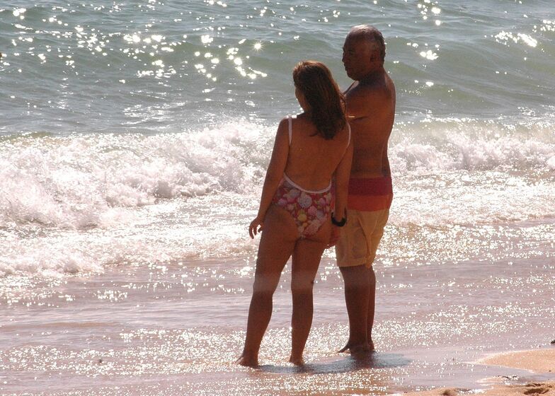 António Costa na praia com a mulher, Fernanda Tadeu