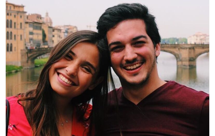 Madalena Guedes Moniz e o noivo, João Vital