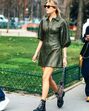 Street style vestidos pele