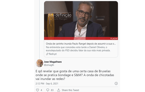 Deputado do PS comenta revelação de Paulo Rangel e fala de frequência de  "casas de bondage e sadomasoquismo" em Bruxelas - Nacional - FLASH!