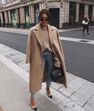 Street style casaco camel