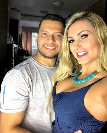Andressa Urach com o marido, Tiago Lopes