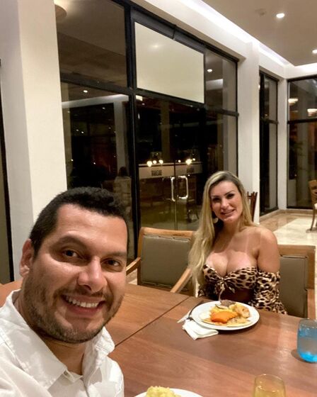 Andressa Urach com o marido, Tiago Lopes