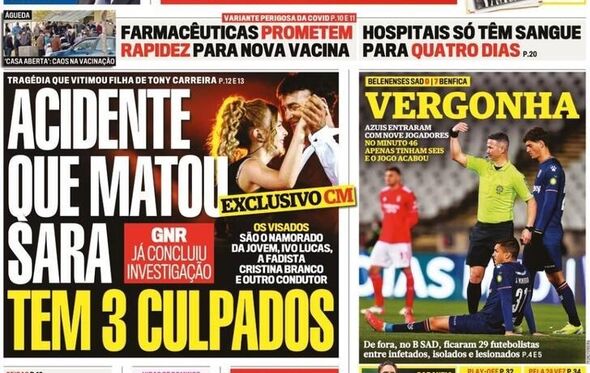 capa, correio da manhã