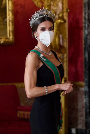 letizia, espanha, jantar de gala, tiara, joias, italia, palacio real, felipe vi