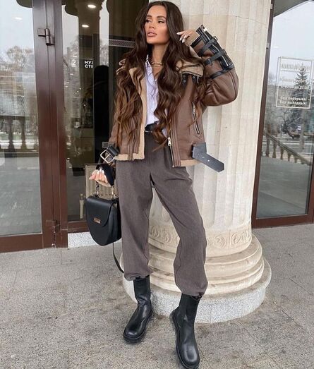 Street Style blusões de carneira