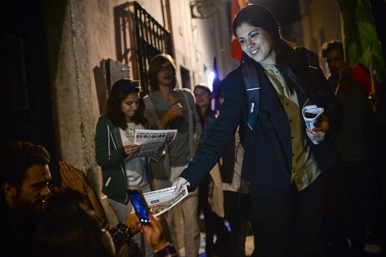 Mariana Mortágua em campanha 