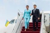 Volodymyr Zelensky com Olena Zelenska