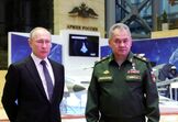 Vladimir Putin e o ministro da Defesa, Sergei Shoigu