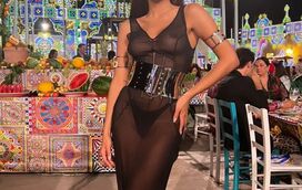 Anitta faz subir a temperatura num vestido transparente