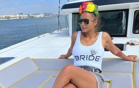 O vídeo a bordo com as imagens da despedida de solteiros de Bruno de Carvalho e Liliana Almeida