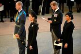 Harry, Meghan, Kate e William na cerimónia de velório da rainha Isabel II