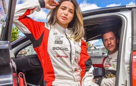 Bruna Gomes com o coração nas mãos. Carro de Bernardo Sousa pega fogo com o piloto ao volante