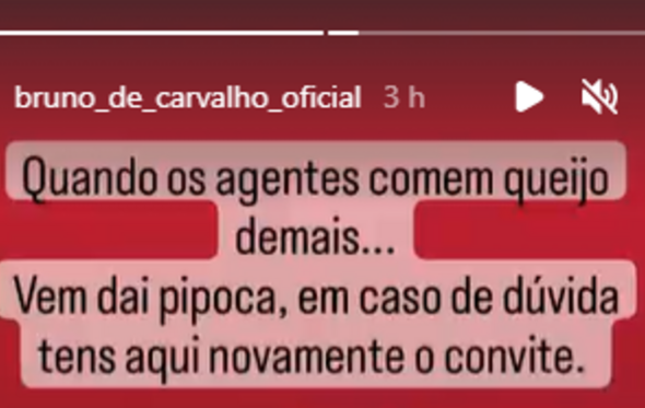 Bruno de Carvalho, instagram, pipoca