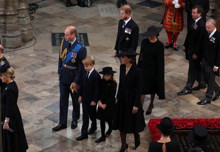 funeral Isabel II, William, Kate, George, Charlotte