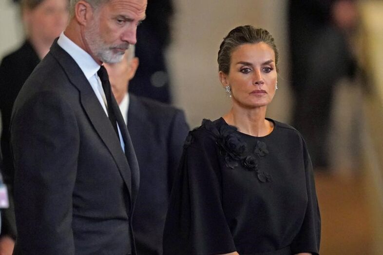 Felipe VI e Letizia no funeral de Isabel II