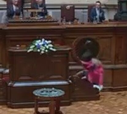 A aparatosa queda de Edite Estrela no Parlamento