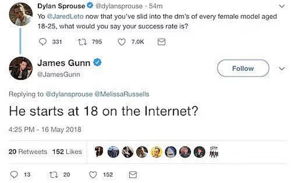 Jared Leto, James Gunn, tweet