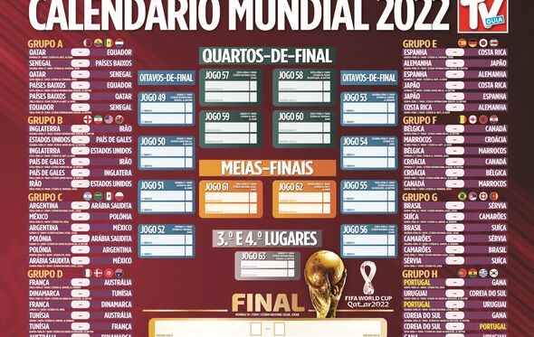 Calendário do Mundial de 2022