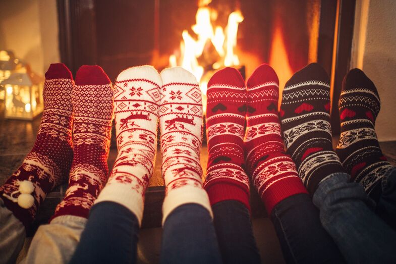 inverno em casa à lareira 