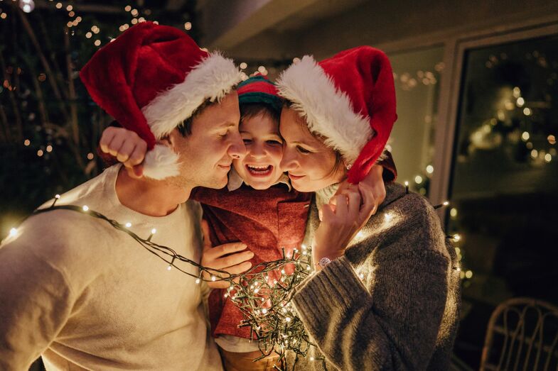 Mãe e pai no natal 