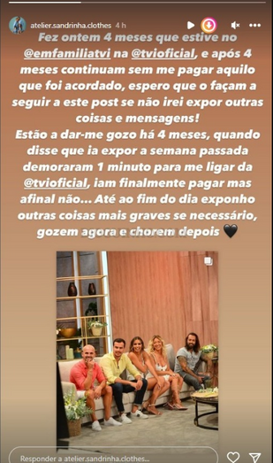 Sandra Costa, denúncia, TVI