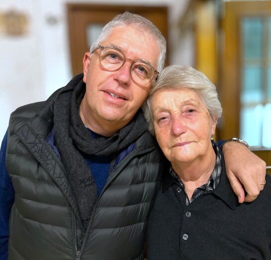 Mário Augusto com a mãe