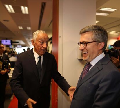 Marcelo Rebelo de Sousa e Carlos Moedas: abraço forte na festa do Correio da Manhã