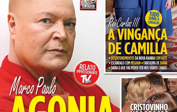 Marco Paulo, sem cabelo devido à quimioterapia, na capa da TV Guia 