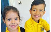Eva e Mateo, filhos de Ronaldo