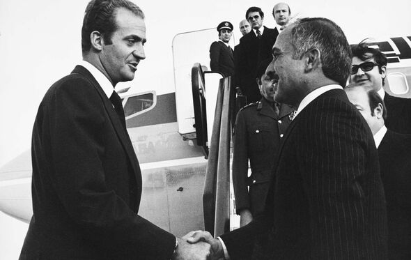 Juan Carlos e o rei Hussein