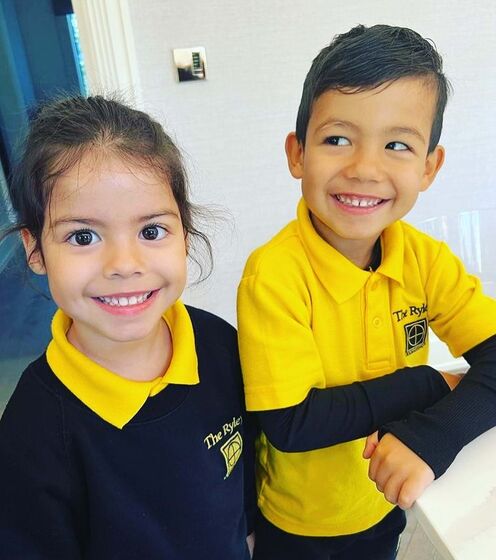 Eva e Mateo, filhos de Ronaldo