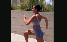 Corre Gio, corre. Georgina mostra como mantém corpo perfeito para o verão