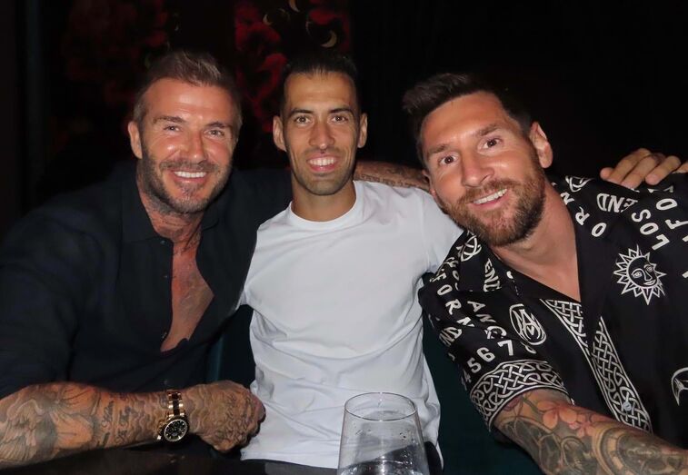 David Beckham, Sergio Busquets, Lionel Messi