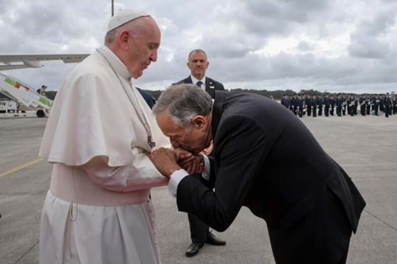 Papa e Marcelo Rebelo de Sousa