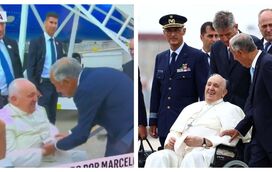 O Papa ainda agora chegou e já Marcelo Rebelo de Sousa é criticado pela forma como cumprimentou Francisco