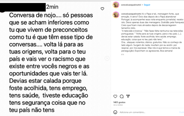 Conceição Queiroz, racismo