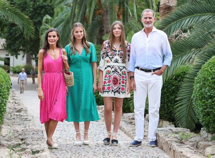 Rei Felipe VI, rainha Letizia, princesa Leonor, princesa Sofia, Maiorca