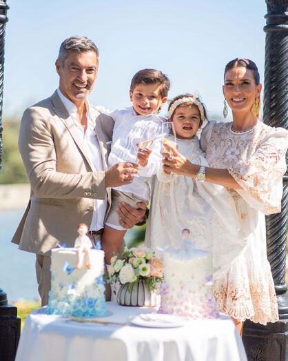 Vítor Baía, Andreia Santos, Rodrigo, Matilde, batizado